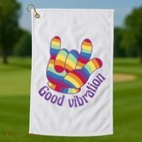 Good Vibration Rainbow Golf Towel thumb 1