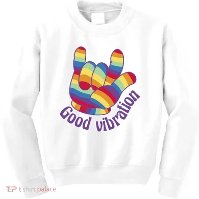 Good Vibration Rainbow Kids Sweatshirt