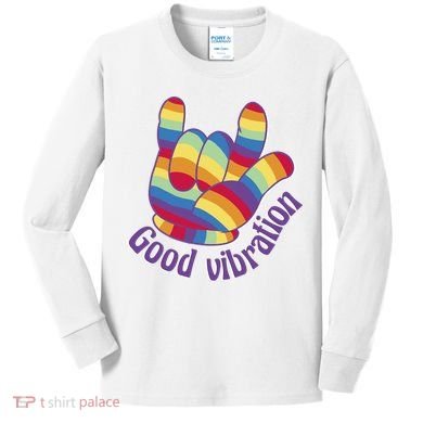 Good Vibration Rainbow Kids Long Sleeve Shirt