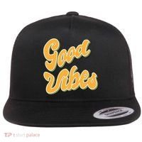 Good Vibes Retro Fun Flat Bill Trucker Hat thumb 0