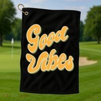 Good Vibes Retro Fun Golf Towel thumb 1