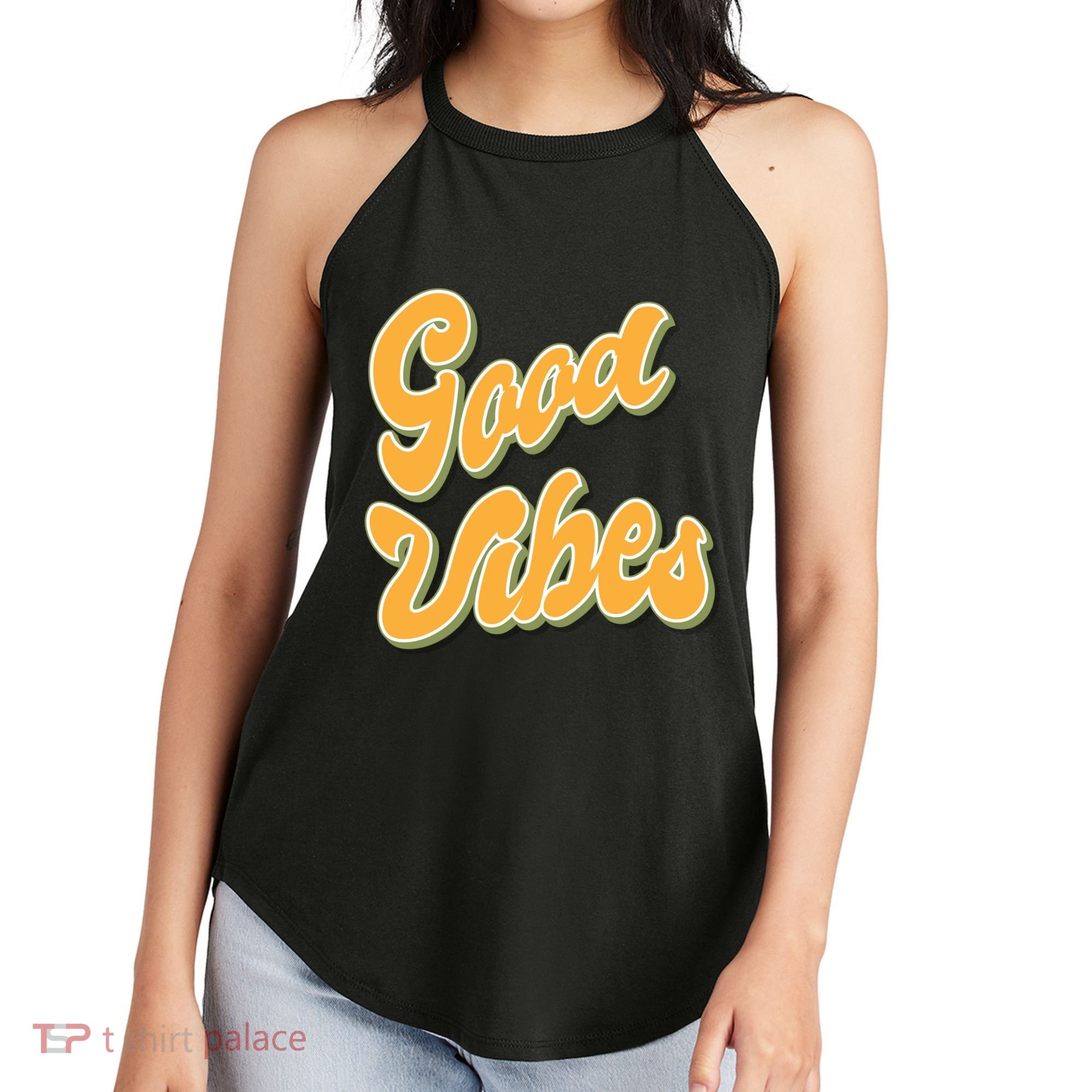 Good Vibes Retro Fun Women's Perfect Tri Rocker Tank