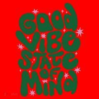 Good Vibe State Of Mind Retro Quote Santa Hat thumb 1