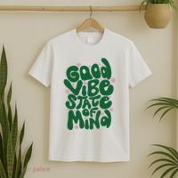 Good Vibe State Of Mind Retro Quote T-Shirt thumb 2