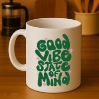 Good Vibe State Of Mind Retro Quote Coffee Mug thumb 4