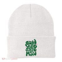 Good Vibe State Of Mind Retro Quote Beanie thumb 0