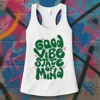 Good Vibe State Of Mind Retro Quote Women's Tank Top thumb 3
