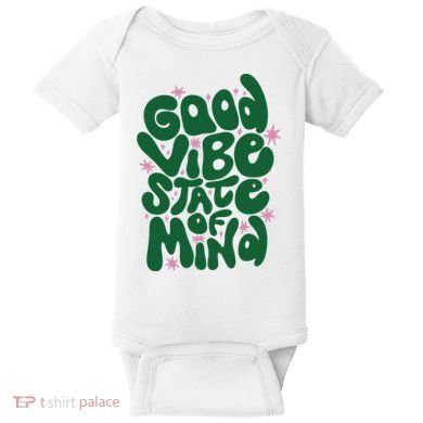 Good Vibe State Of Mind Retro Quote Baby Bodysuit