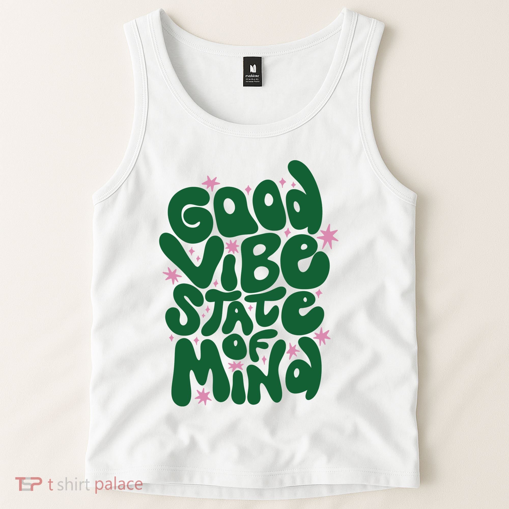 Good Vibe State Of Mind Retro Quote Tank Top