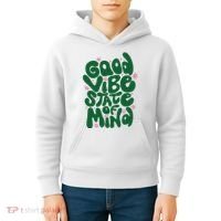 Good Vibe State Of Mind Retro Quote Kids Hoodie thumb 4