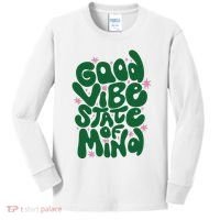 Good Vibe State Of Mind Retro Quote Kids Long Sleeve Shirt thumb 0