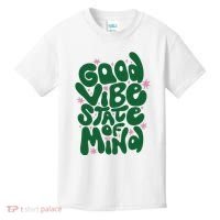 Good Vibe State Of Mind Retro Quote Kids T-Shirt thumb 0