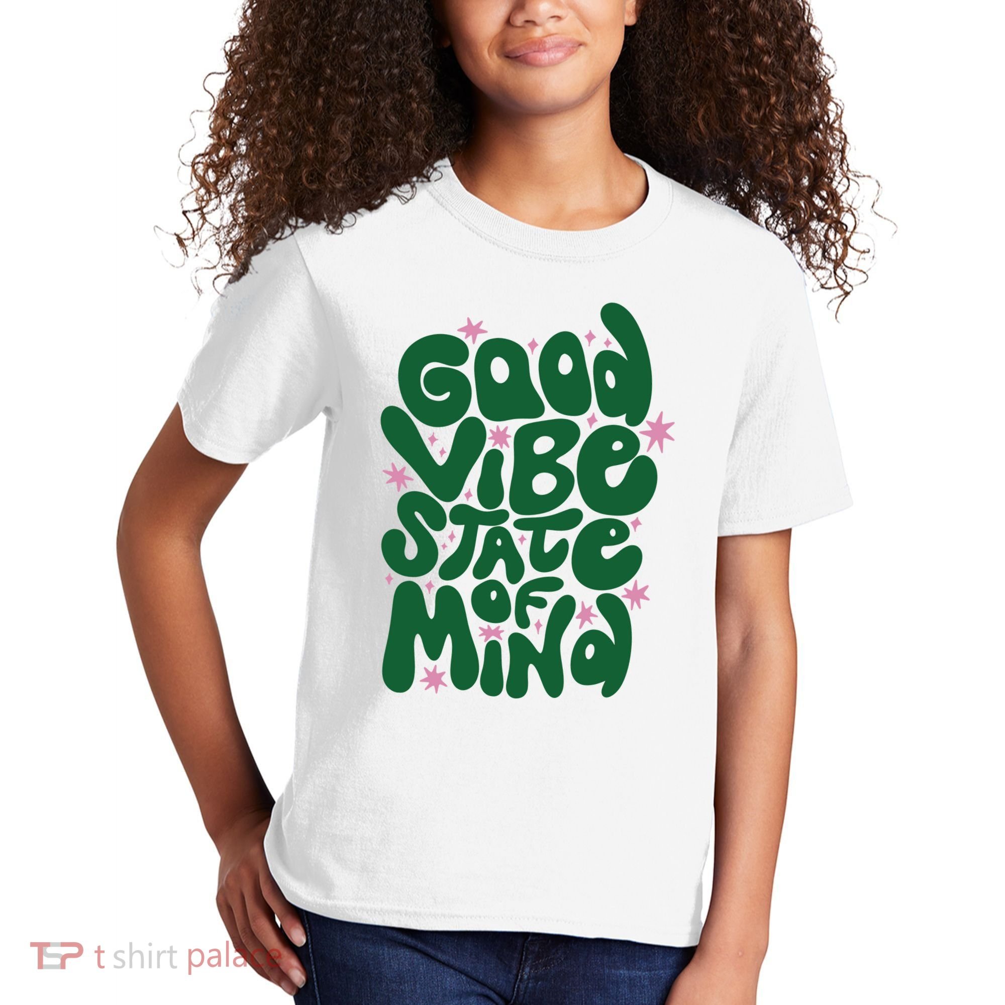Good Vibe State Of Mind Retro Quote Kids T-Shirt