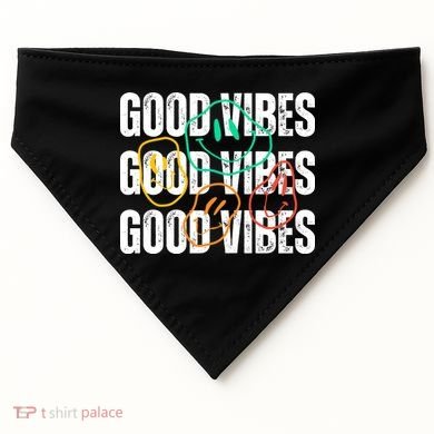 Good Vibes Smiley Retro Vintage USA-Made Doggie Bandana