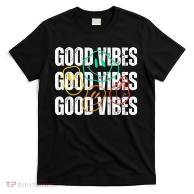 Good Vibes Smiley Retro Vintage T-Shirt