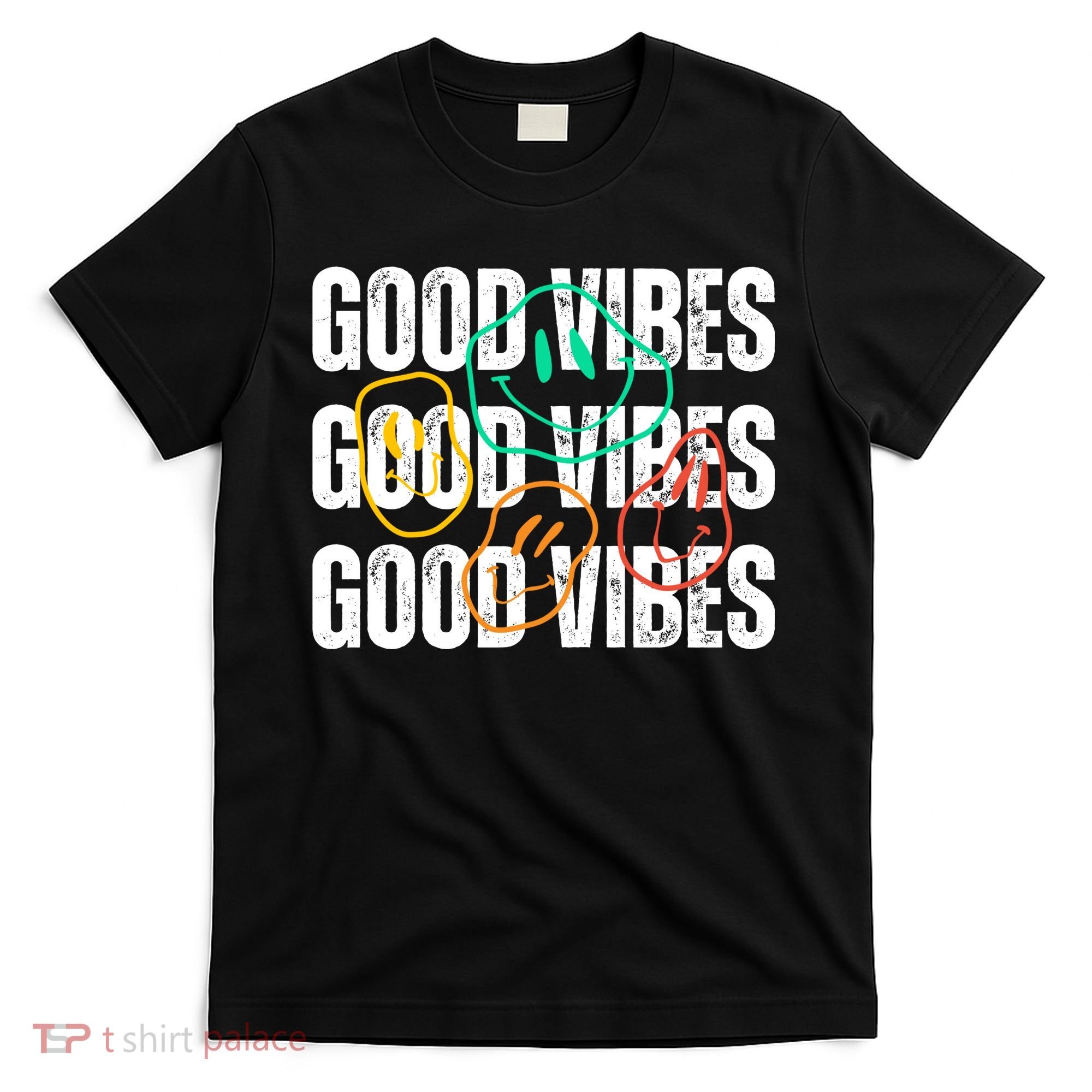 Good Vibes Smiley Retro Vintage T-Shirt