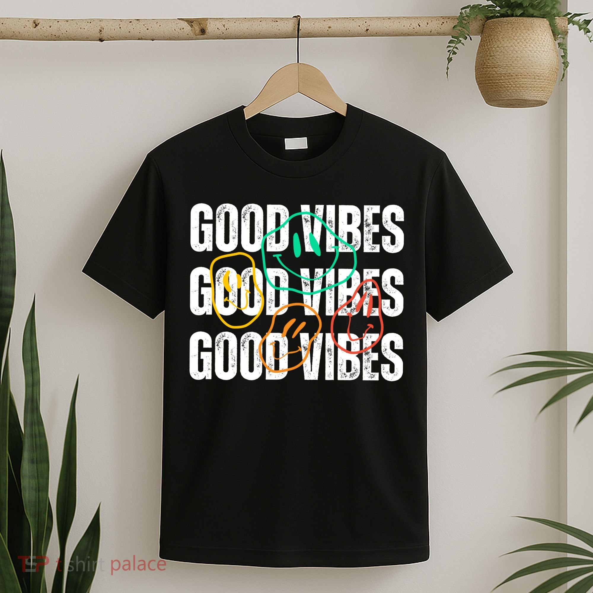 Good Vibes Smiley Retro Vintage T-Shirt