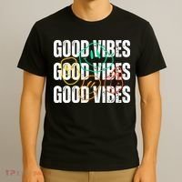 Good Vibes Smiley Retro Vintage T-Shirt thumb 3