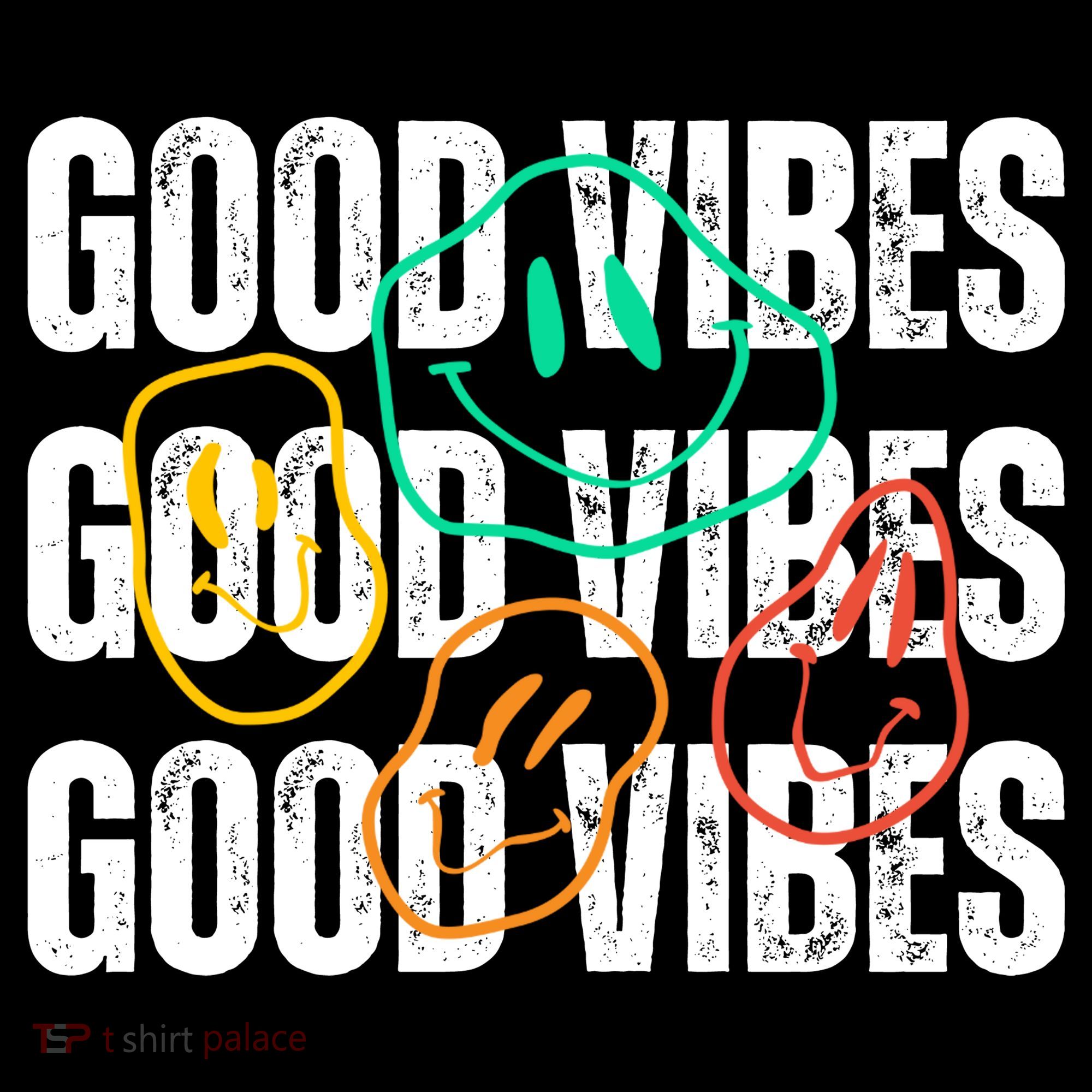Good Vibes Smiley Retro Vintage T-Shirt