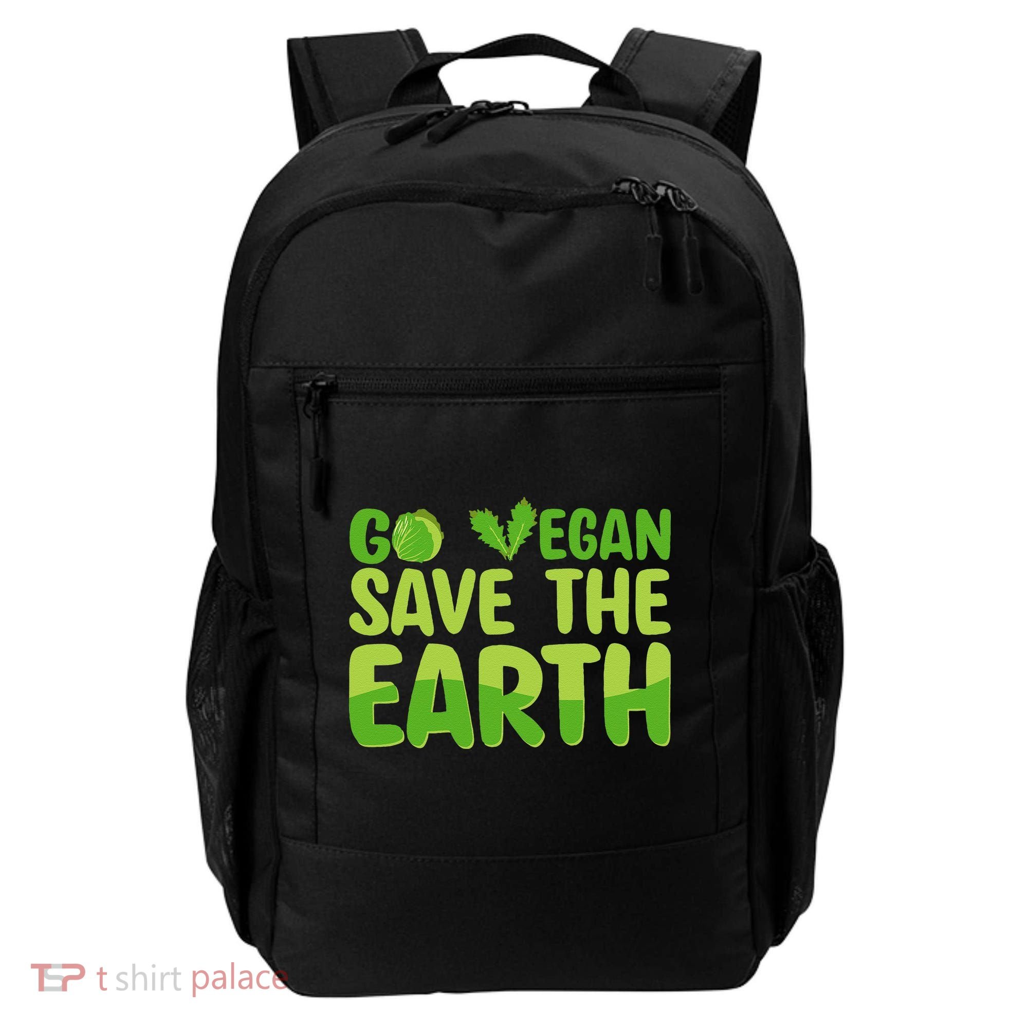 Go Vegan Save The Earth Planet Globe Earth Day April 22 Backpack
