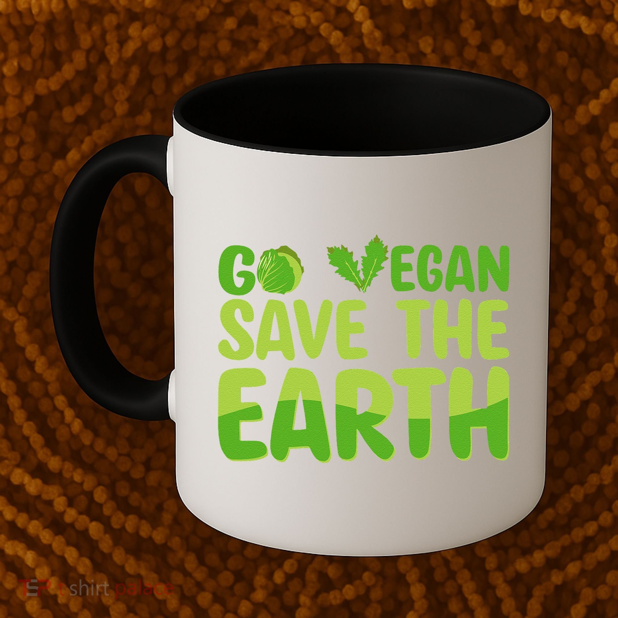 Go Vegan Save The Earth Planet Globe Earth Day April 22 Coffee Mug