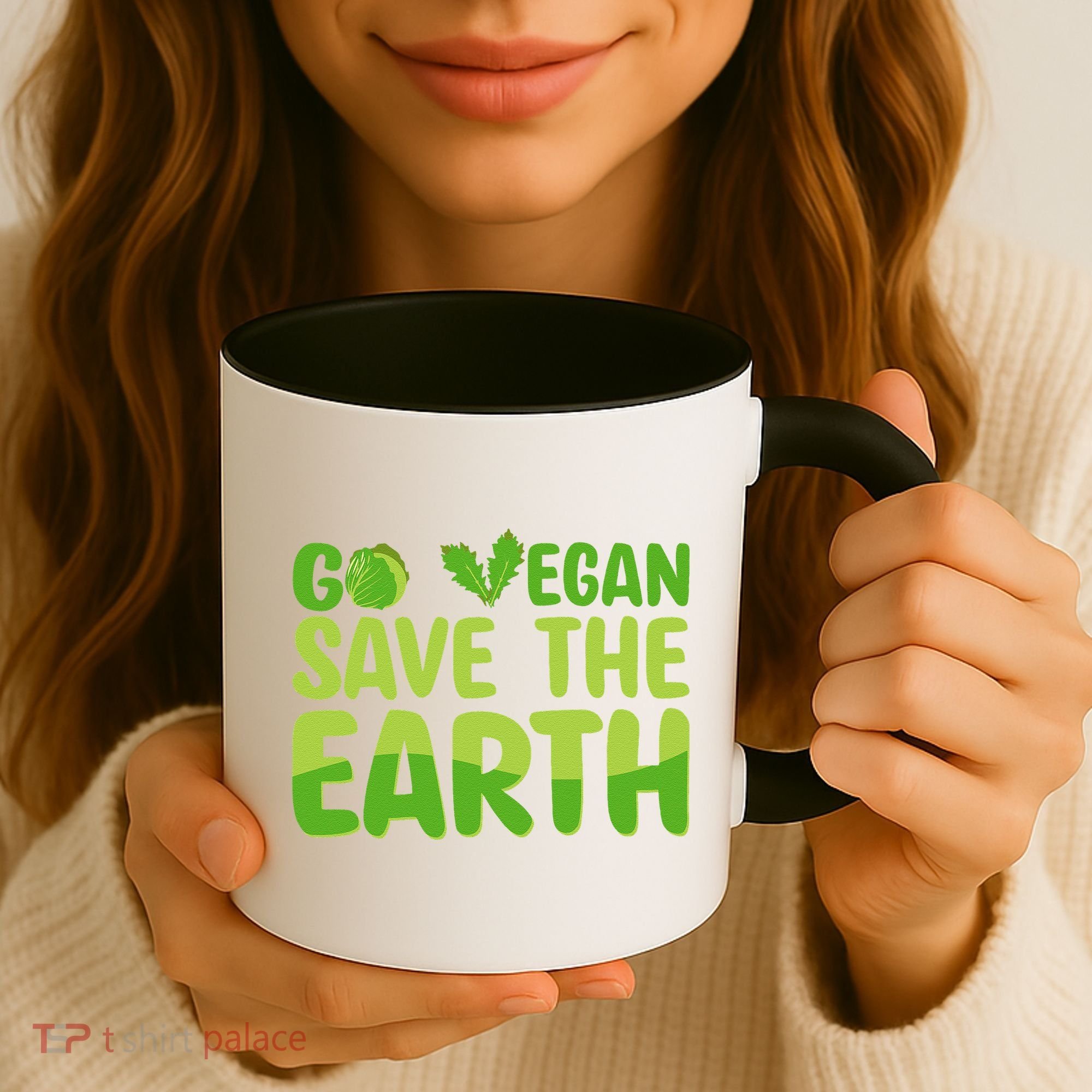 Go Vegan Save The Earth Planet Globe Earth Day April 22 Coffee Mug