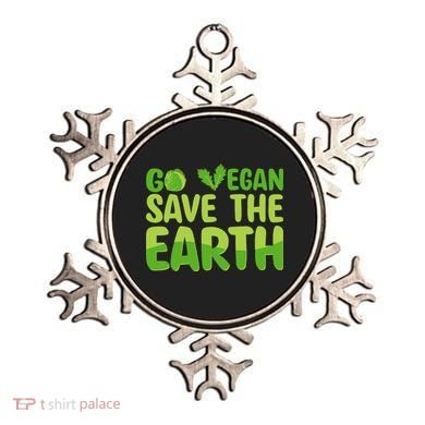 Go Vegan Save The Earth Planet Globe Earth Day April 22 Ornament