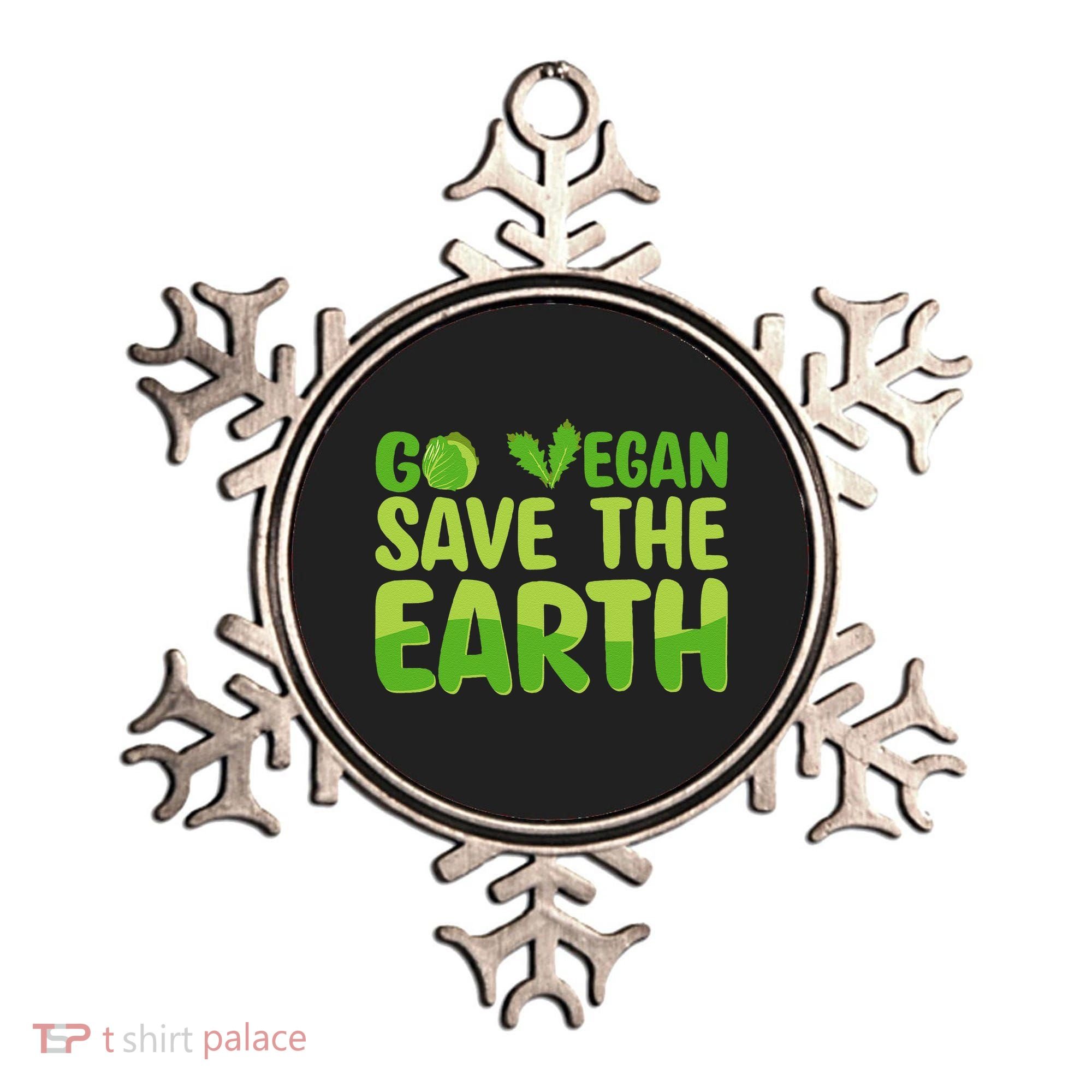 Go Vegan Save The Earth Planet Globe Earth Day April 22 Ornament