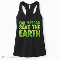 Go Vegan Save The Earth Planet Globe Earth Day April 22 Women's Tank Top thumb 0
