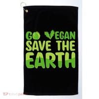 Go Vegan Save The Earth Planet Globe Earth Day April 22 Golf Towel thumb 0