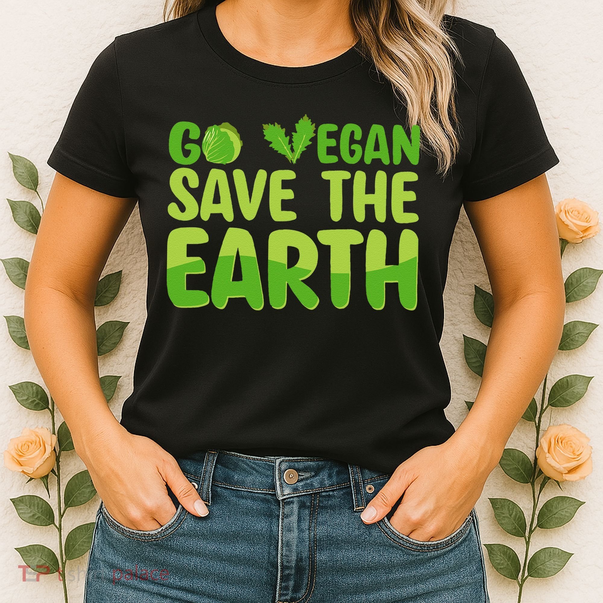Go Vegan Save The Earth Planet Globe Earth Day April 22 Women's T-Shirt