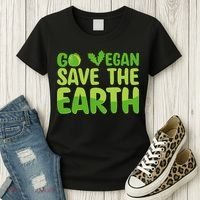 Go Vegan Save The Earth Planet Globe Earth Day April 22 Women's T-Shirt thumb 3