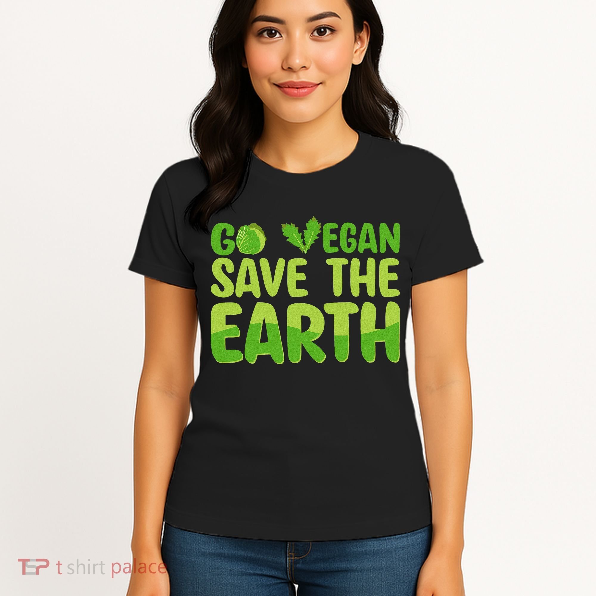 Go Vegan Save The Earth Planet Globe Earth Day April 22 Women's T-Shirt