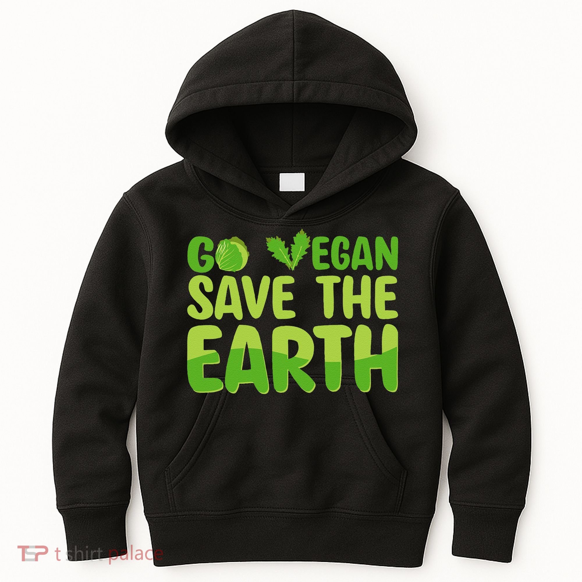 Go Vegan Save The Earth Planet Globe Earth Day April 22 Kids Hoodie