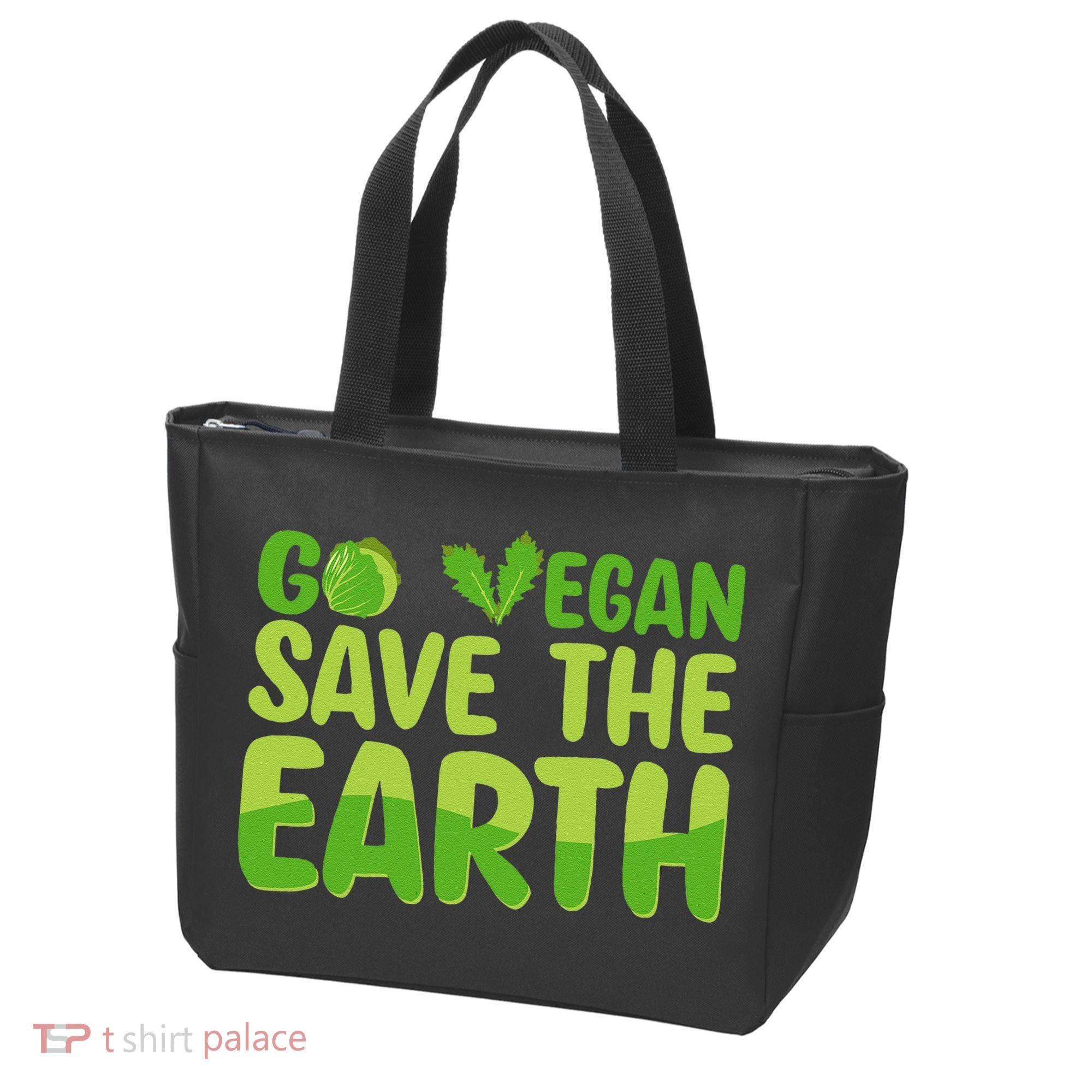 Go Vegan Save The Earth Planet Globe Earth Day April 22 Tote Bag