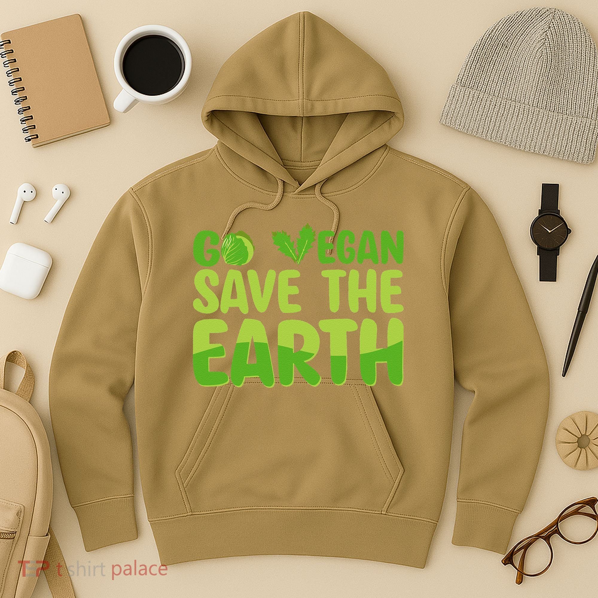 Go Vegan Save The Earth Planet Globe Earth Day April 22 Hoodie