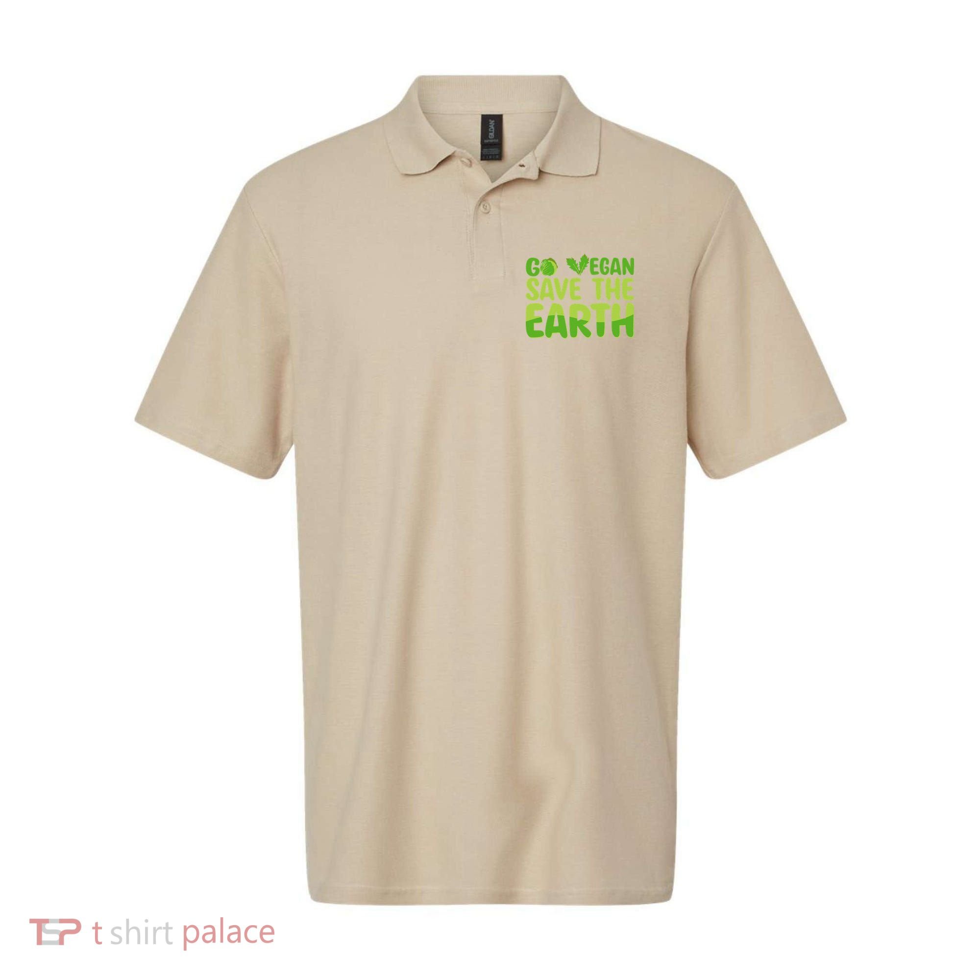 Go Vegan Save The Earth Planet Globe Earth Day April 22 Polo