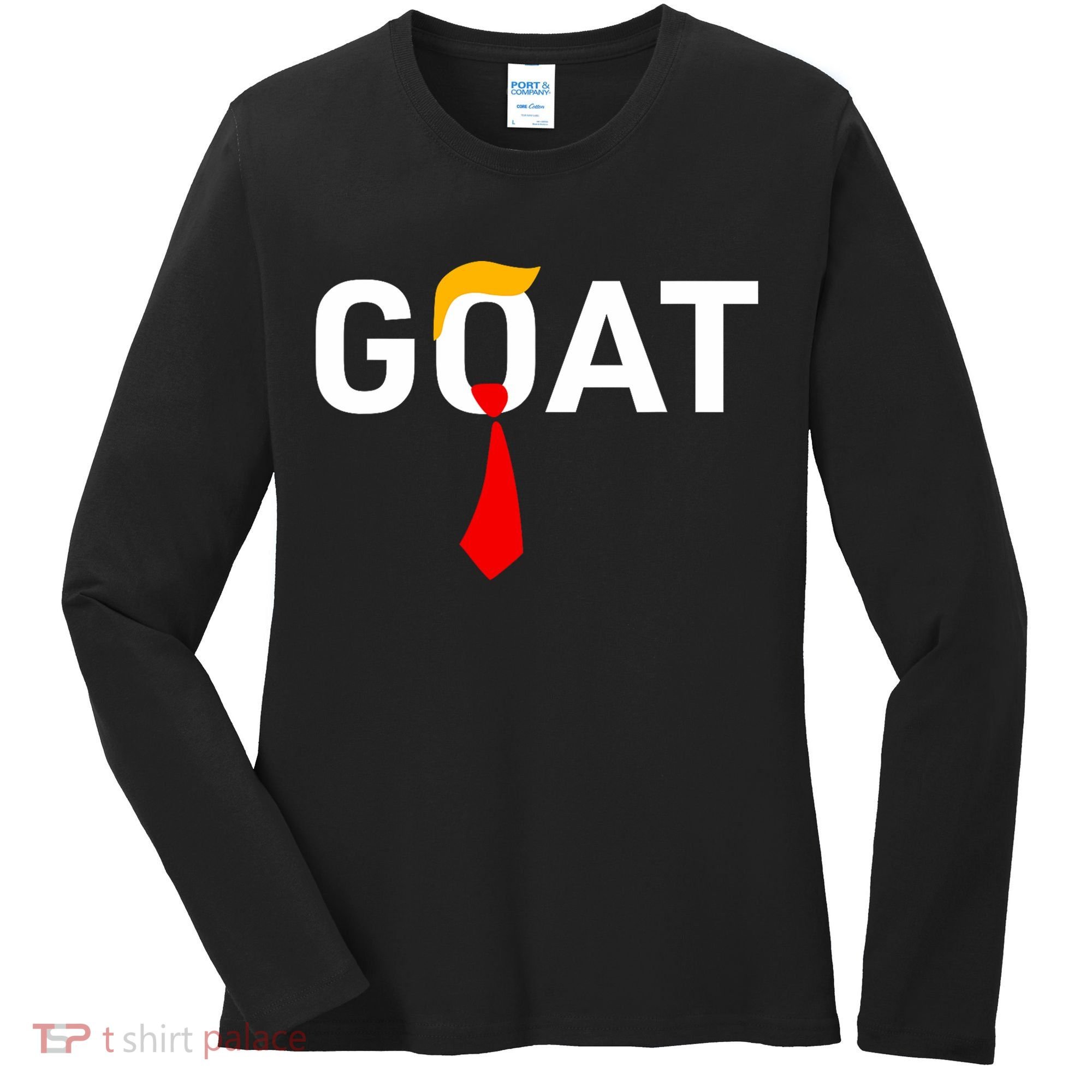 Goat Vote Trump 2024 Funny Support Republican Pro America Women's Long Sleeve Shirt