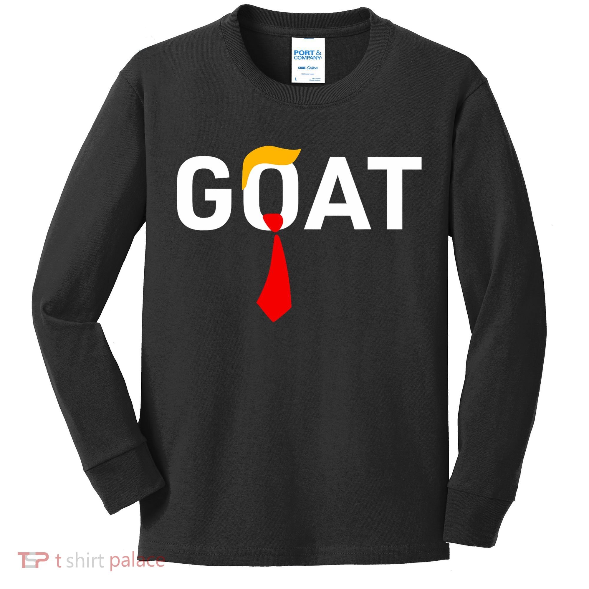 Goat Vote Trump 2024 Funny Support Republican Pro America Kids Long Sleeve Shirt