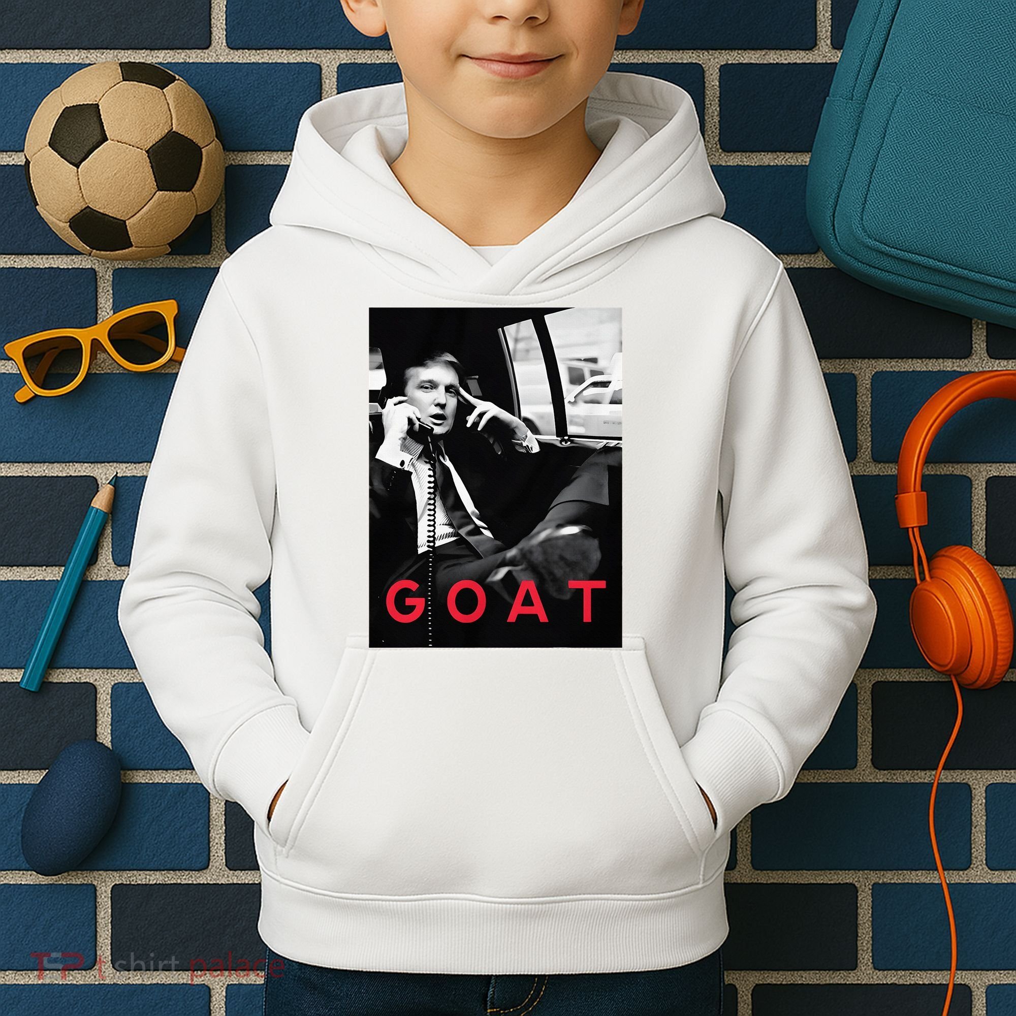 Goat Vote Trump 2024 Funny Support Republican Pro America Kids Hoodie