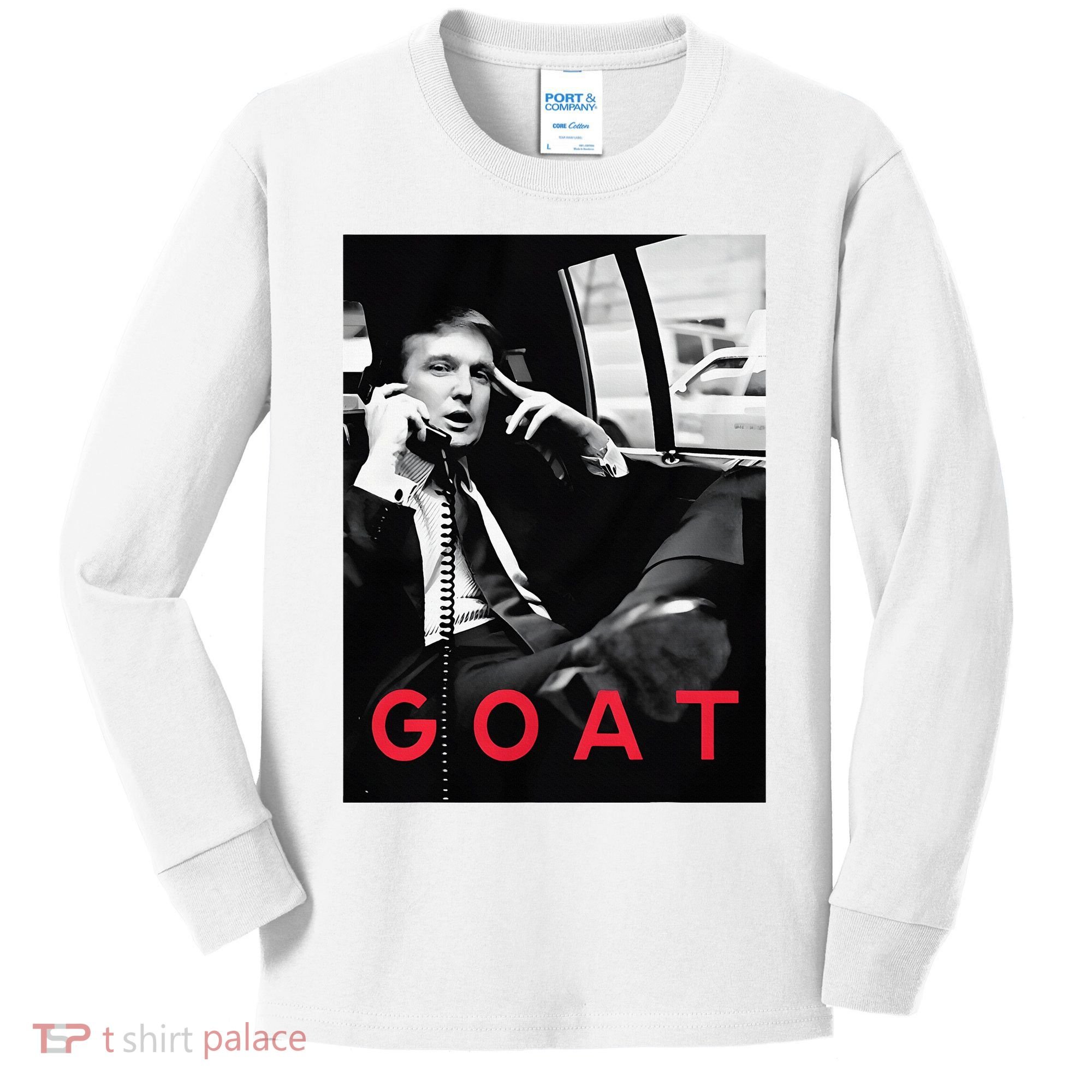 Goat Vote Trump 2024 Funny Support Republican Pro America Kids Long Sleeve Shirt