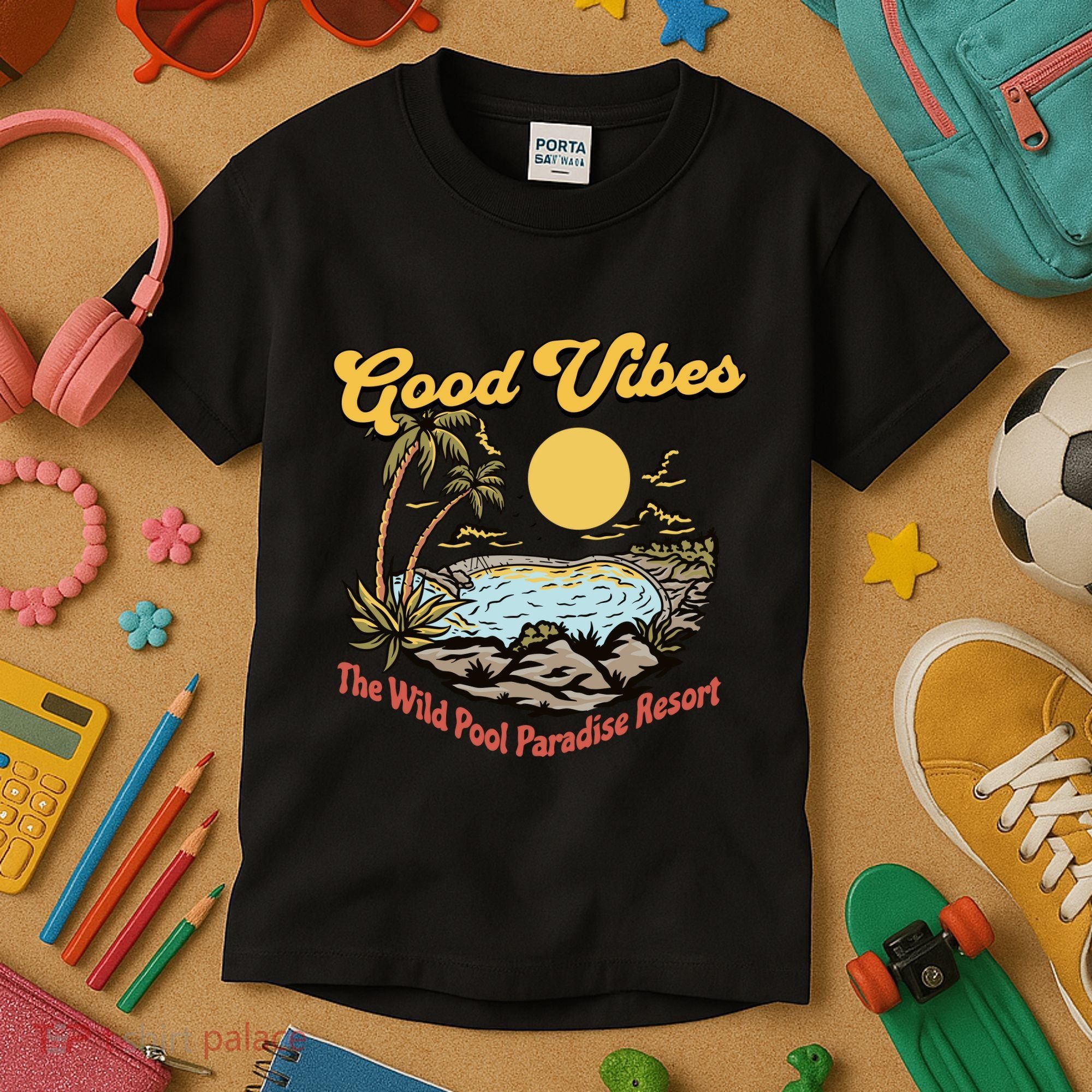 Good Vibes The Wild Pool Paradise Resort Kids T-Shirt