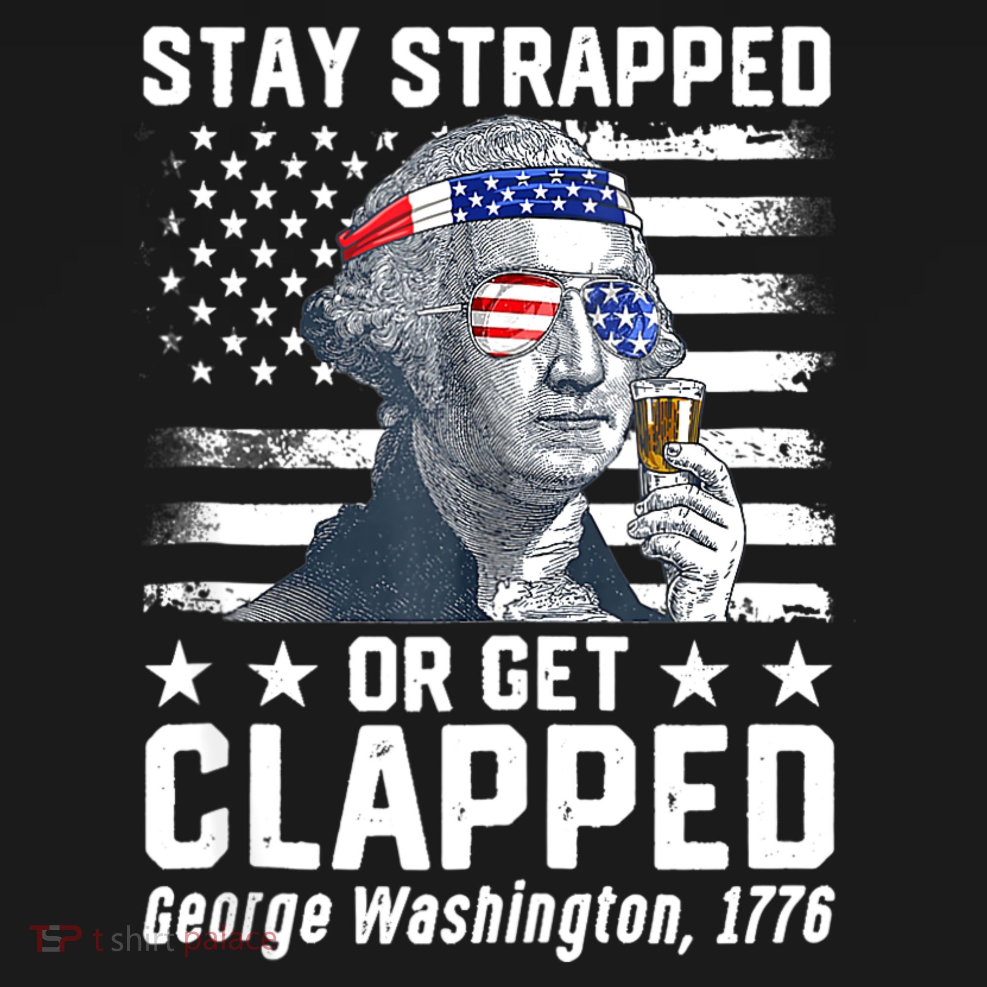 George Washington 1776 Stay Strapped Or Get Clapped Doggie Tank