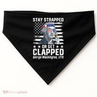 George Washington 1776 Stay Strapped Or Get Clapped USA-Made Doggie Bandana thumb 0