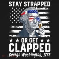 George Washington 1776 Stay Strapped Or Get Clapped Backpack thumb 2