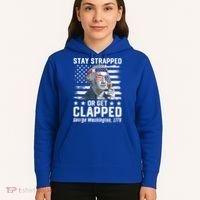 George Washington 1776 Stay Strapped Or Get Clapped Hoodie thumb 5