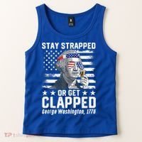 George Washington 1776 Stay Strapped Or Get Clapped Tank Top thumb 2
