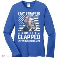 George Washington 1776 Stay Strapped Or Get Clapped Women's Long Sleeve Shirt thumb 0
