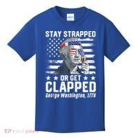 George Washington 1776 Stay Strapped Or Get Clapped Kids T-Shirt thumb 0