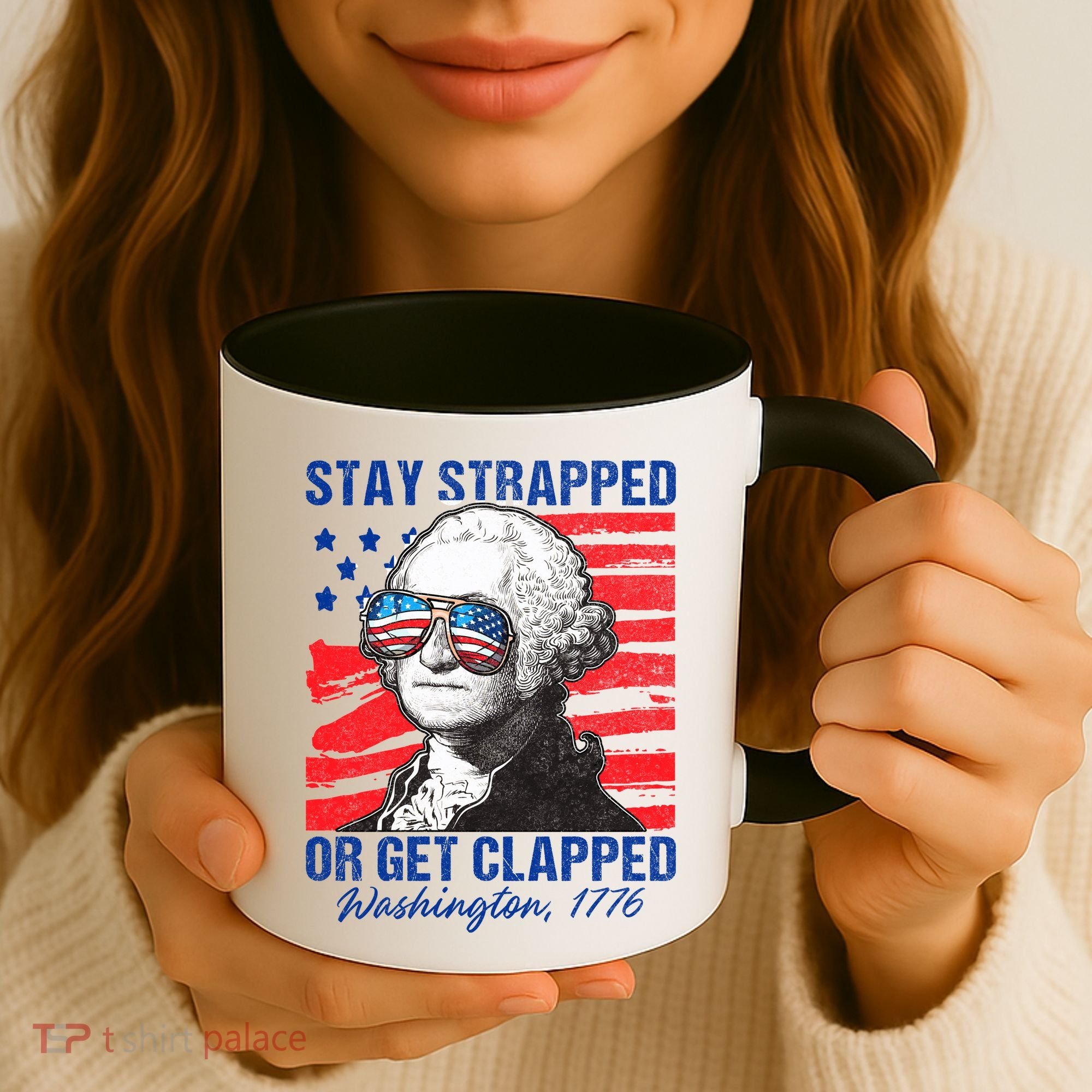George Washington 1776 Stay Strapped Coffee Mug